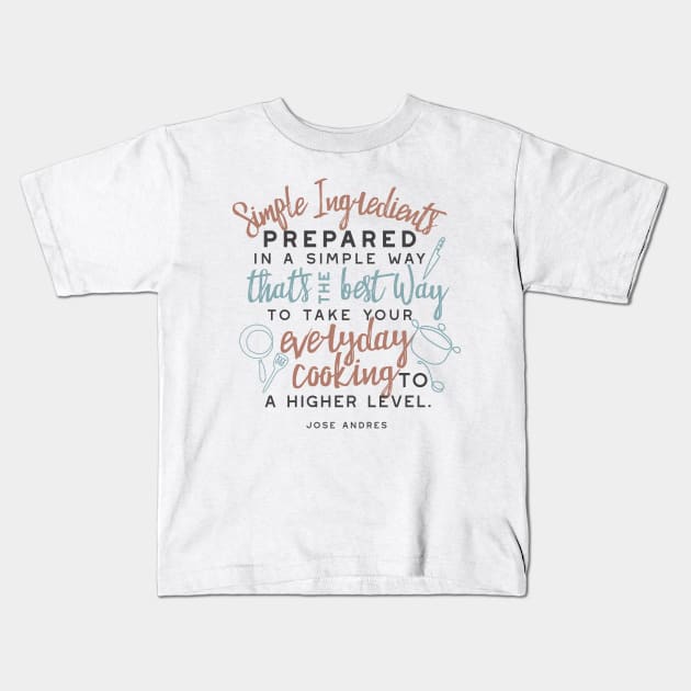 Simple ingredients and everyday cooking design I Kids T-Shirt by FlinArt